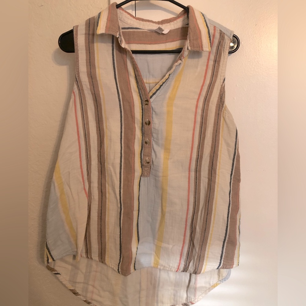 Time and Tru Women’s Striped Tank Top Shirt - Size L (12-14)